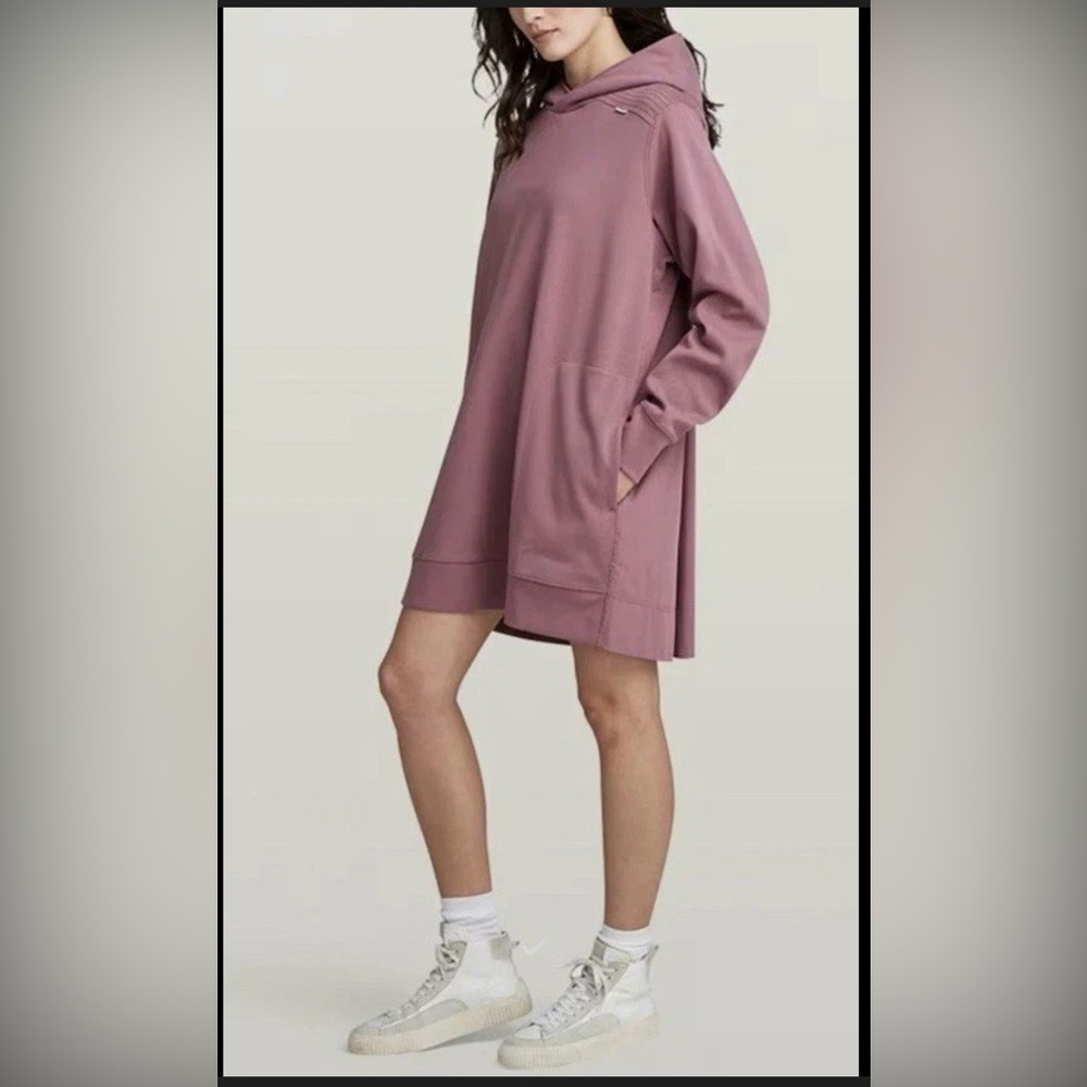 G-Star Raw Mauve Long-Sleeve Hoodie Dress, Women’s L NWT
